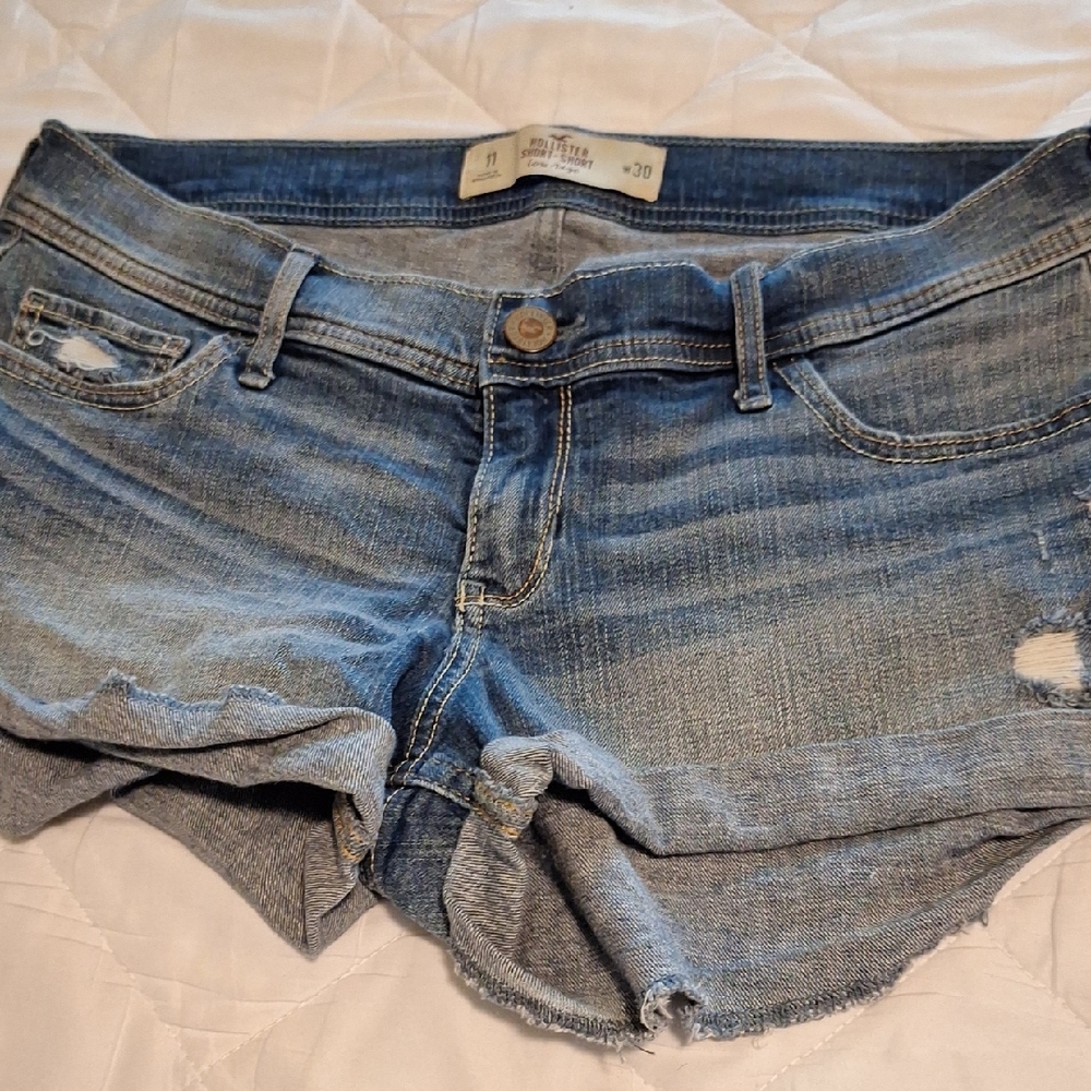 Hollister Blue Denim Low Rise Shorts